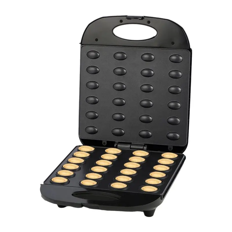 Mini Waffle Maker Machine - เครื่องทำคุกกี้วอลนัทไฟฟ้า แม่พิมพ์เค้ก 24 ช่อง เครื่องทำขนมปังวาฟเฟิลถั่วขนาดเล็ก กระทะทำอาหารเช้า