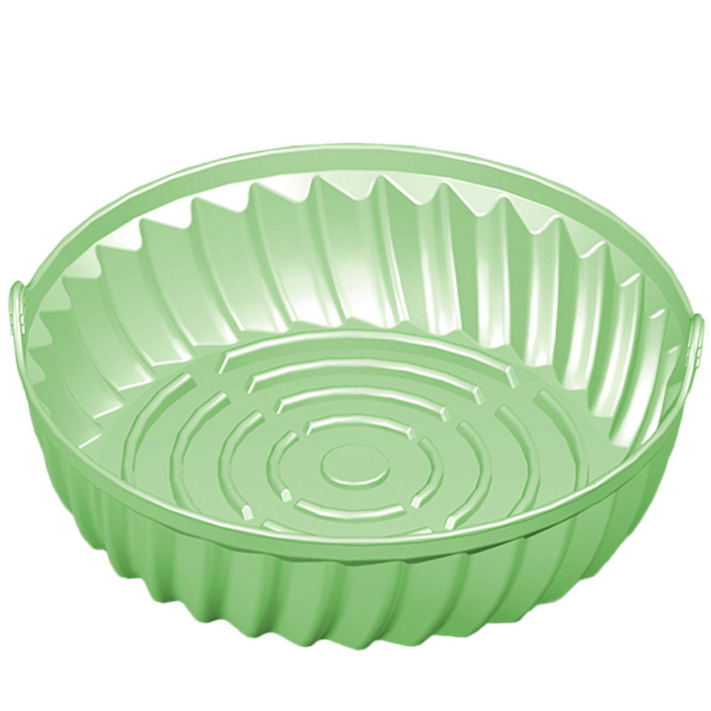 Air Fryer Silicone Pot Liner - ถาดอบซิลิโคนทรงกลมสำหรับหม้อทอดไร้น้ำมัน ไม่ติดกระทะ ใช้ซ้ำได้ ล้างในเครื่องล้างจานได้ อุปกรณ์ครัว