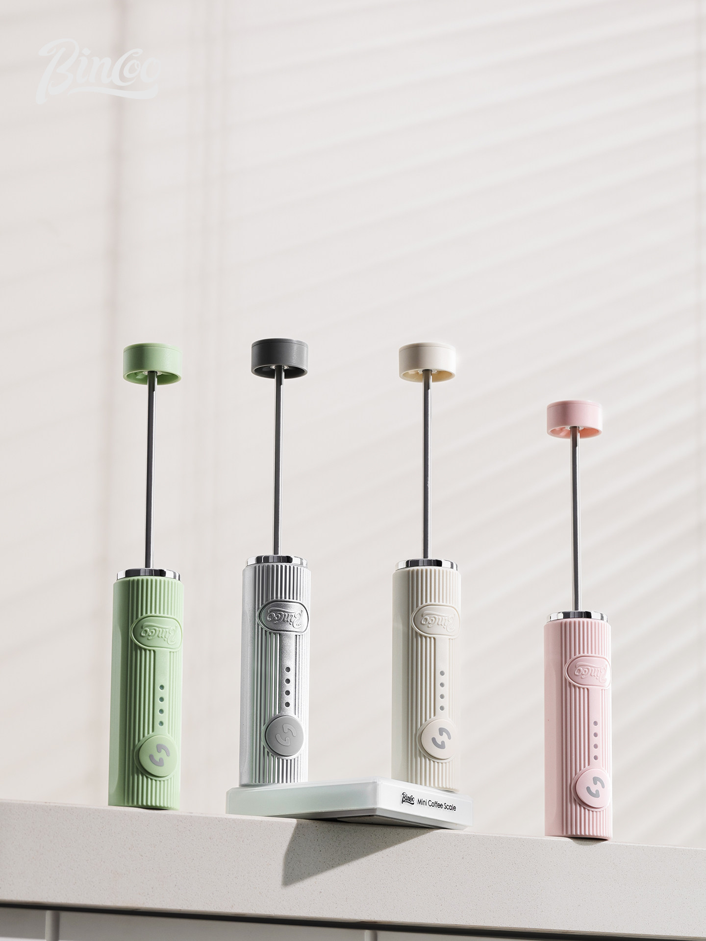 Electric Milk Frother Handheld - เครื่องตีฟองนมไฟฟ้าแบบมือถือ Bincoo Foam Master, เครื่องทำฟองนมสำหรับใช้ในบ้าน, เครื่องกวนและอุปกรณ์ทำฟองนม