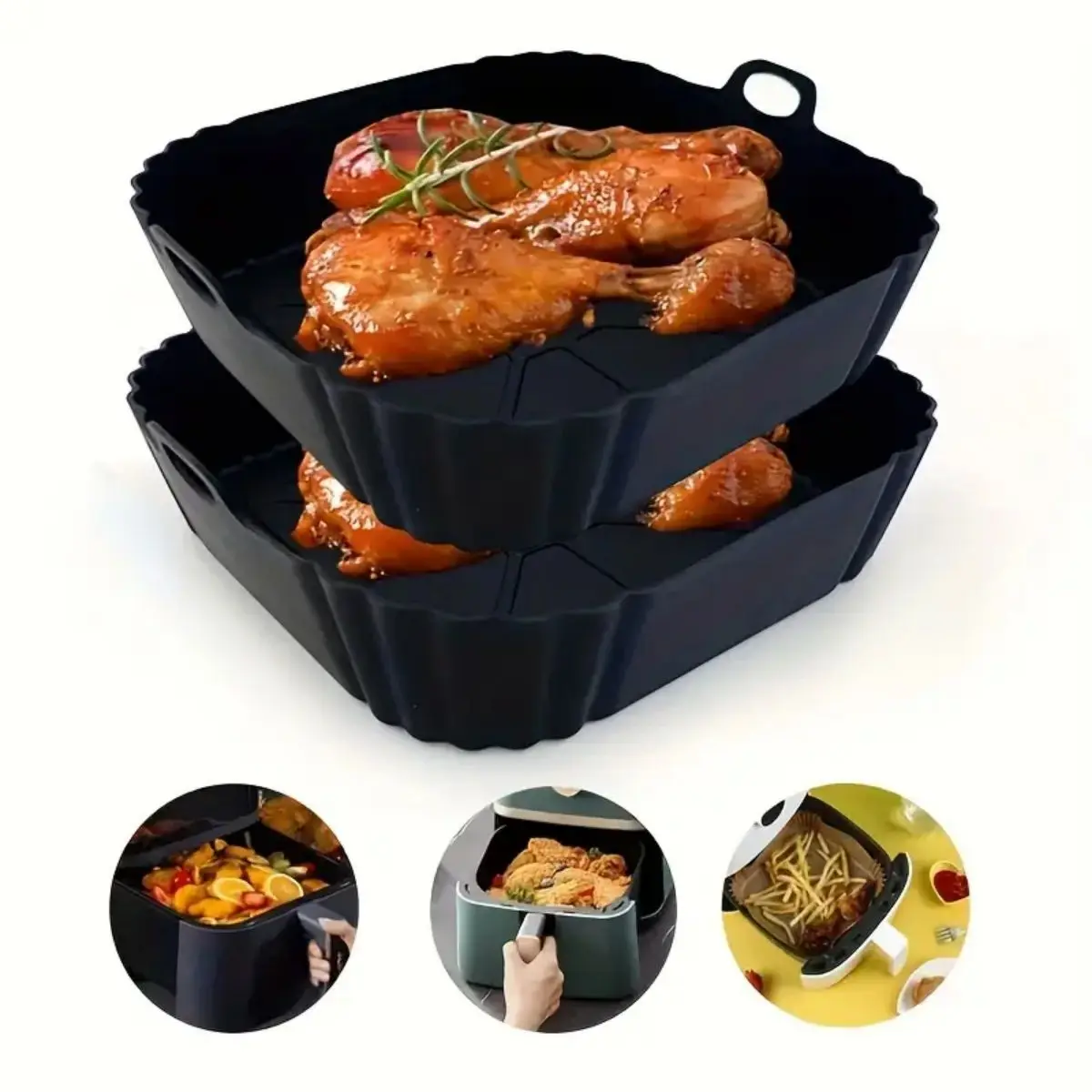 หม้อซิลิโคนสำหรับหม้อทอดไร้น้ำ - Air Fryer Silicone Pot Liner บทวิจารณ์และราคา