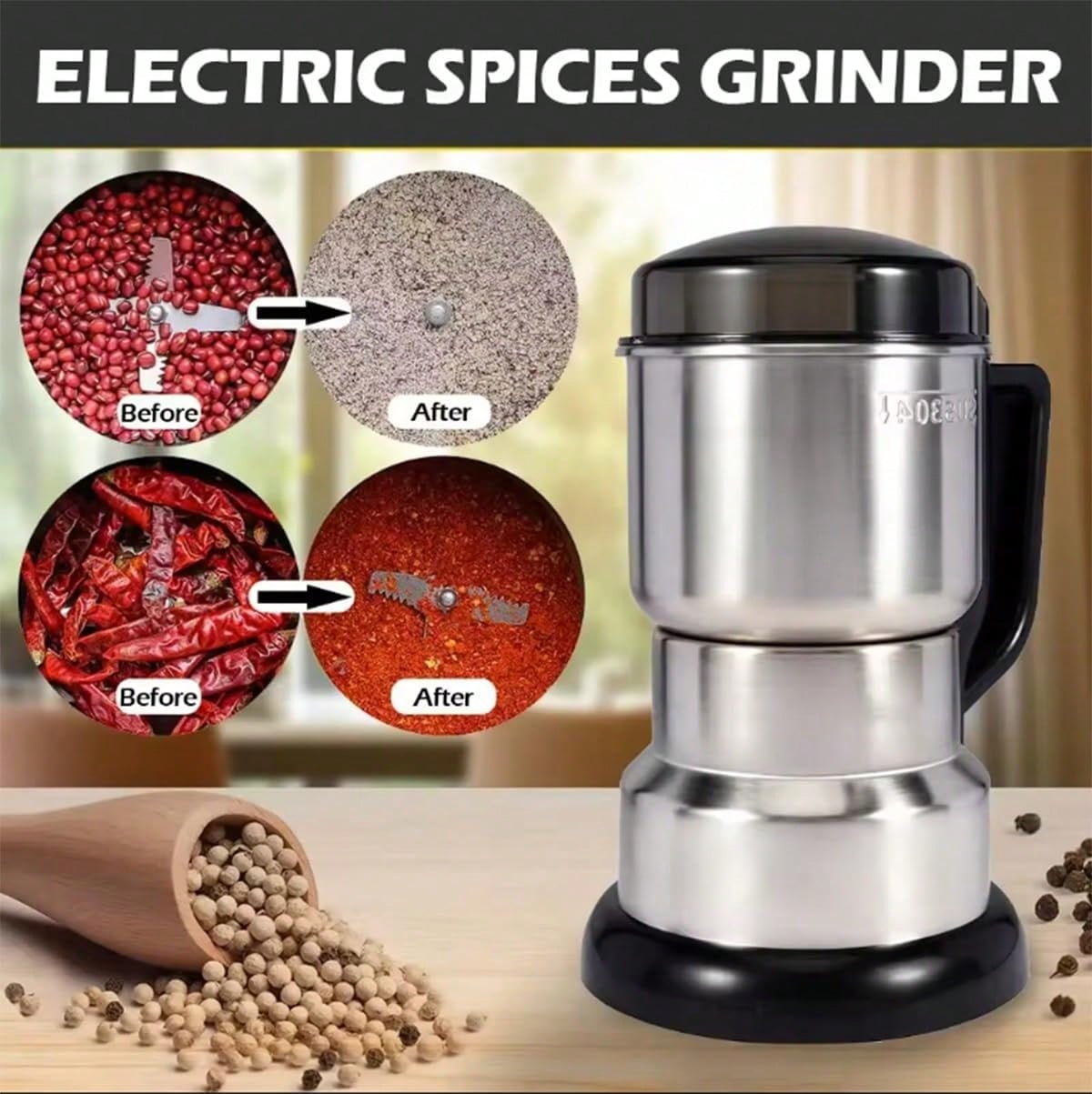 เครื่องบดกาแฟ มอเตอร์ทรงพลัง 3 - Coffee Bean Grinder Electric บทวิจารณ์และราคา